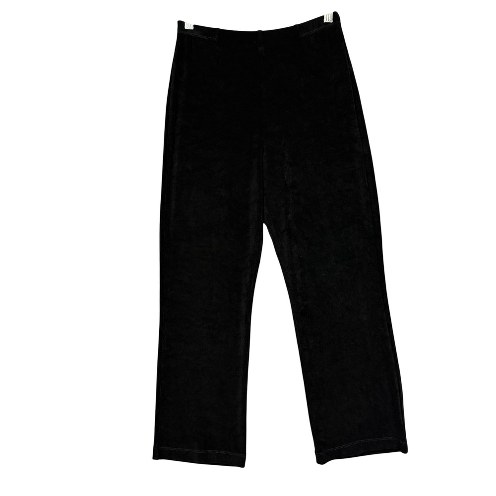Chicos Travelers Straight Leg Pants 0 Short Womens 4P Black Slinky‎ Knit Pull On